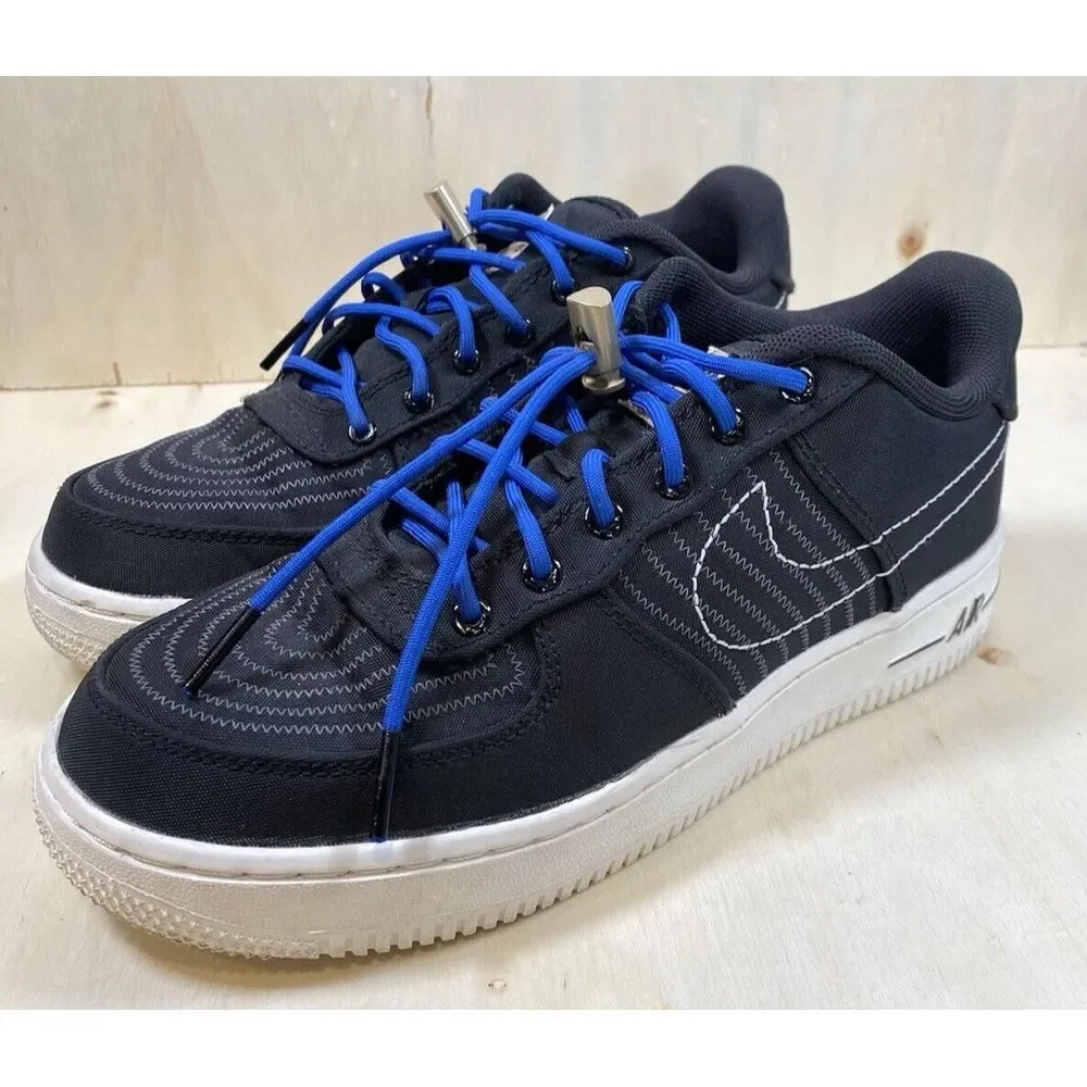 Nike Air Force 1 Low LV8 3‎ GS Black Anthracite Blue Laces SIZE 5Y DV1622-001